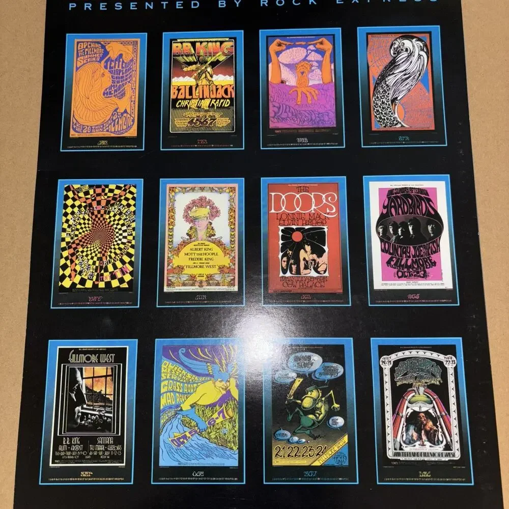 Vintage 1993 Fillmore Posters Calendar Excellent Condition